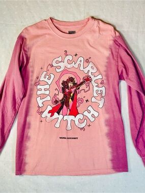 Marvel Pink Gradient Wanda Maximoff Graphic Long-Sleeve Tee